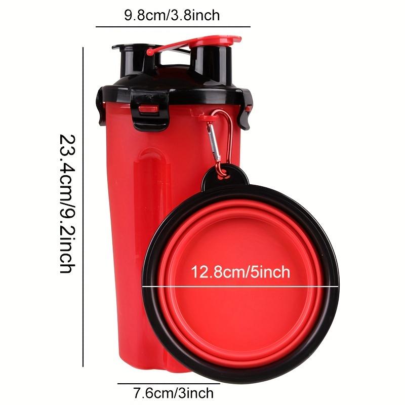 Portable 2 In 1 Pet Water Bottle With Food Container, Leak Proof Dog Water Bottle With 2pcs Collapsible Feeder Bowl For Outdoor