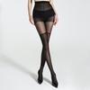 Thin black sexy false knee-length anti-hooking pantyhose with patchwork