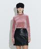 Chaenyuyog High-Neck Velvet Top [Pink]
