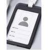 10PCS Clear ID Card Holders Plastic Rounded Corners Frosted Surface Removable Lanyard Black Edges