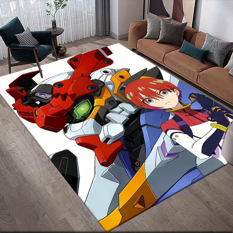 Mobile Suit Gundam Battle Scene Square Area Rug, Non-Slip Floor Mat for Home Decor, Perfect Gift for Fans.chl