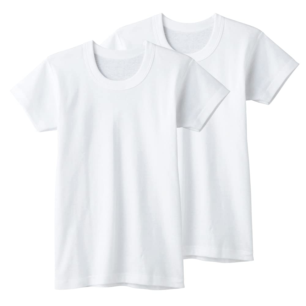 GUNZE Short Sleeve Shirt Indoor Odor White New Model 160 Boys' Set, Children's Underwear, All-Season, Year-Round Use, 100% Cotton, Drying,