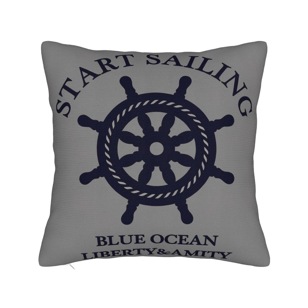 Nordic Dark Blue Nautical Collection Pillow Cover Custom Cushion Cover Funny Pillow Case For Living Room Chair