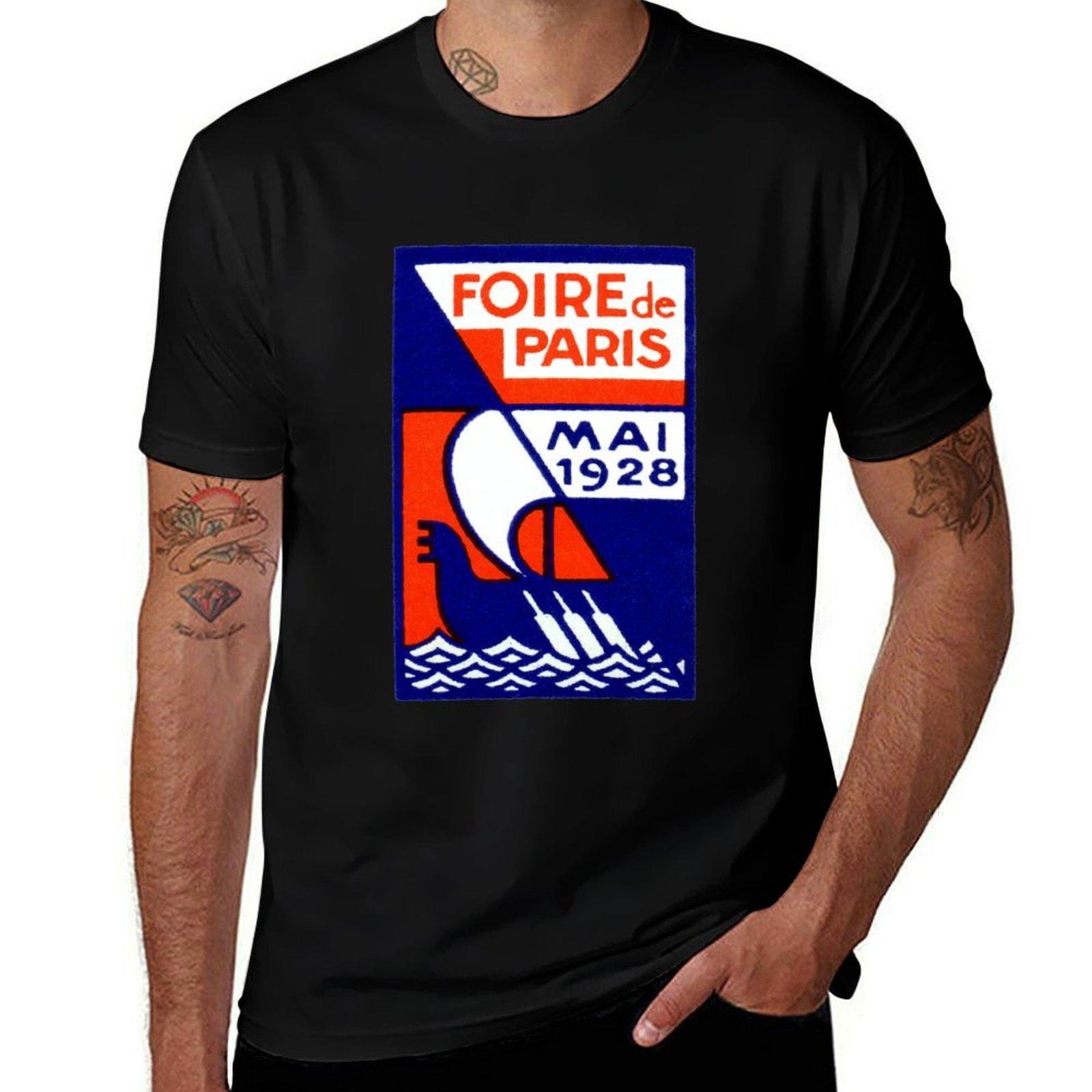 

1928 Fair of Paris France T-Shirt t shirt men 100% cotton luxury brand anime tshirt cotton t shirt pack T-Shirt 4XL