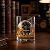 Wand Whiskeyglas Glas, Teckel Tumbler, Handgeschilderd Hond Bloemenkop Elegante Tumbler voor Koffie, Home Bar Cadeau Liefhebbers Koudebestendig Drinken