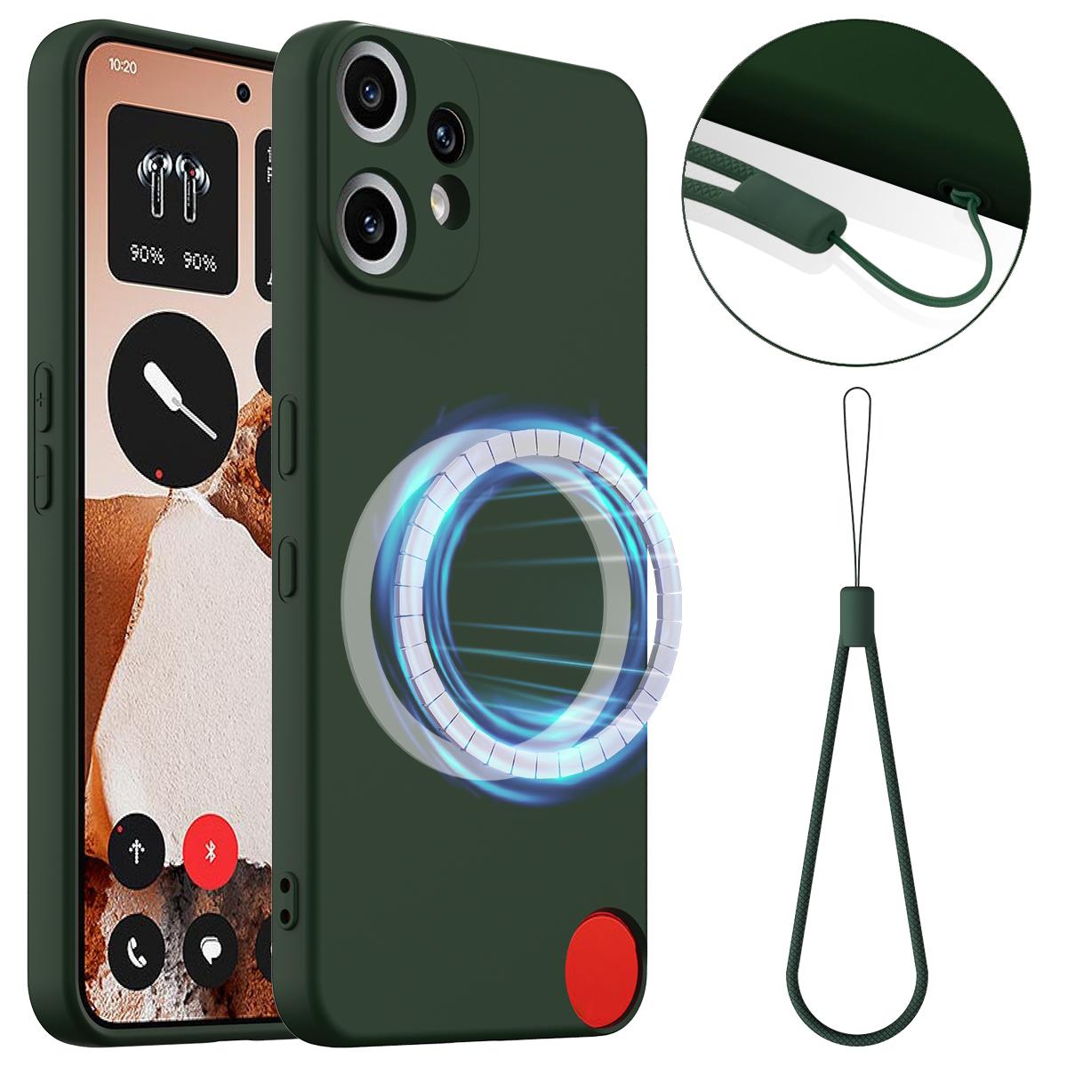 

Чехол для Nothing CMF Phone 2 Pro, совместимый с MagSafe, противоударный, из жидкого силикона Dark Green