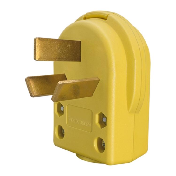 

High Current 50A NEMA 10 50P Industrial Plug PA66 Shell Gold Plated Coppered Contacts Corrosion Proof PD1050PA жовтий