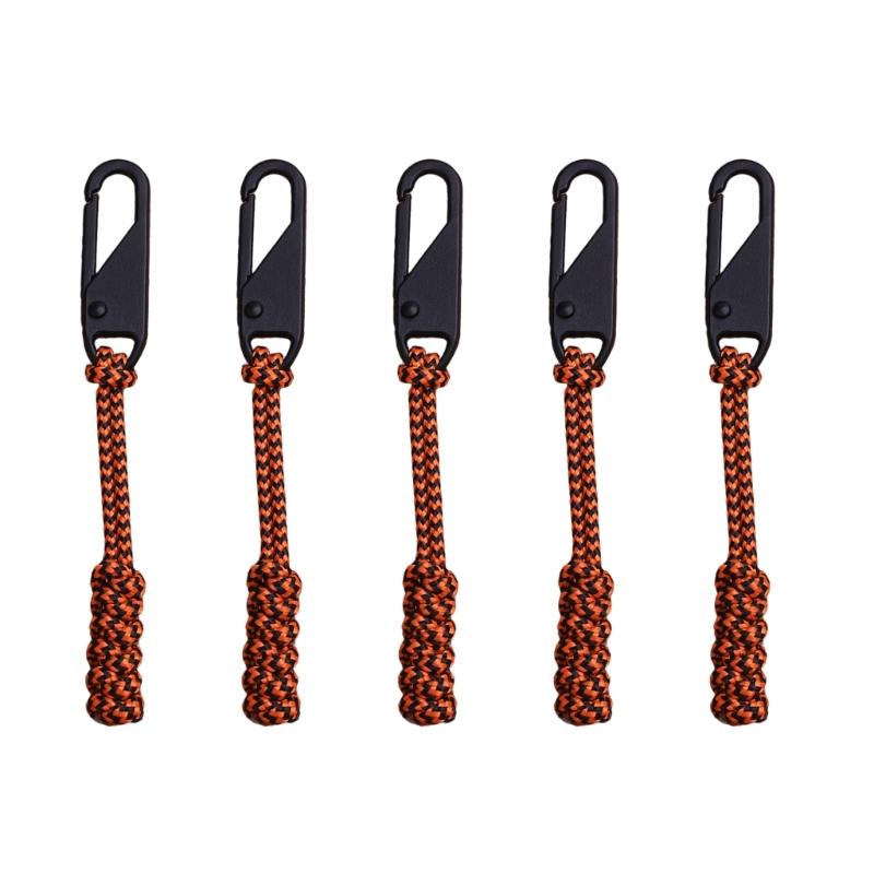 5lots Colorful Detachable Zippers Sliders Cord Outdoor Bag Zippers Pull Head for Outdoor Backpacks Use