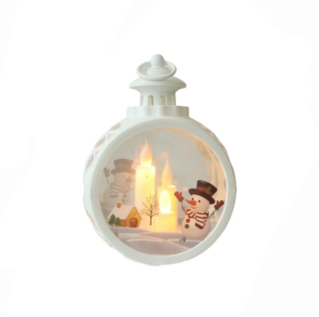 1PC Christmas Lights Christmas Decorative Lamp Fixtures Vintage Christmas Lantern: Flameless Candle Lights For Festive Decor