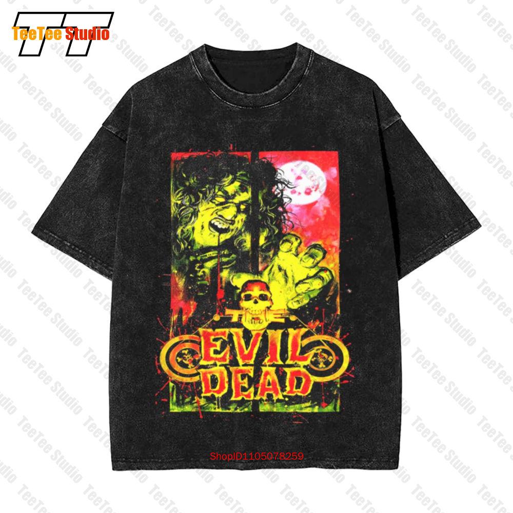 Evil Dead V Black Movie Poster Horror Vintage Oversized TShirt UIH S
