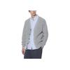 UNIQLO Solid Color Single-Breasted V-Neck Loose Long Sleeve Knit Sweater Men sweater Gray 466718-03
