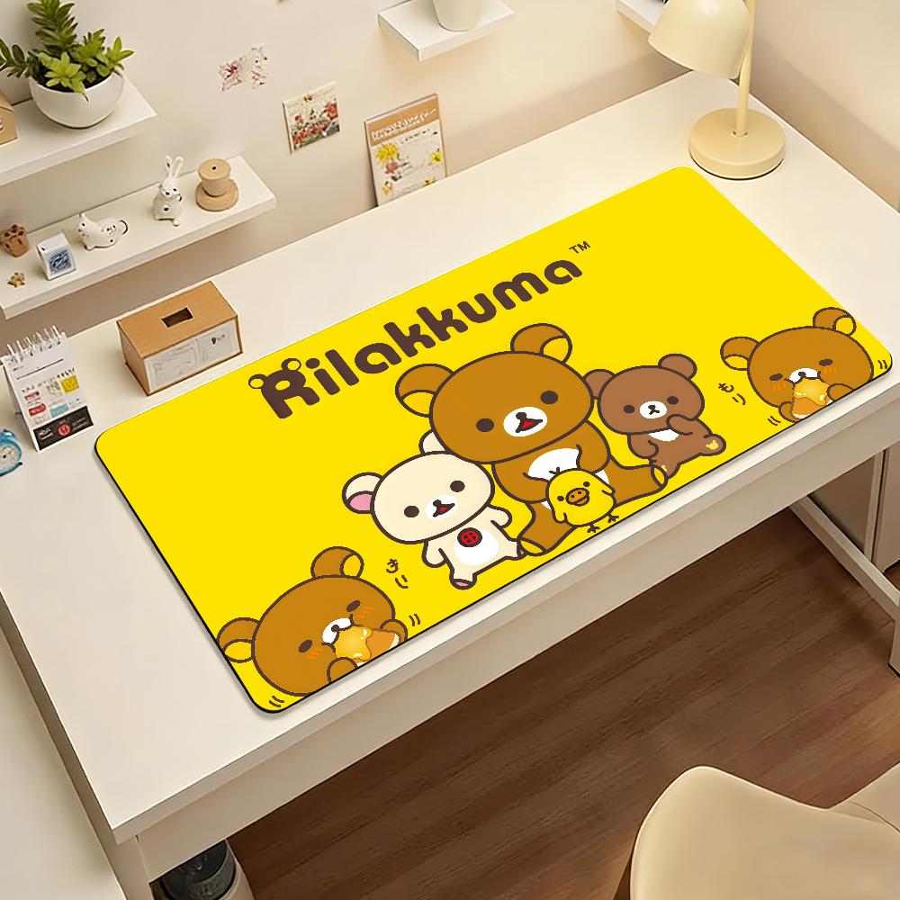 RRilakkuma Bear Mouse Pad Nonslip Locking Edge DeskMat PC Laptop Accessories Rubber Office Keyboard Large Game XXL carpet