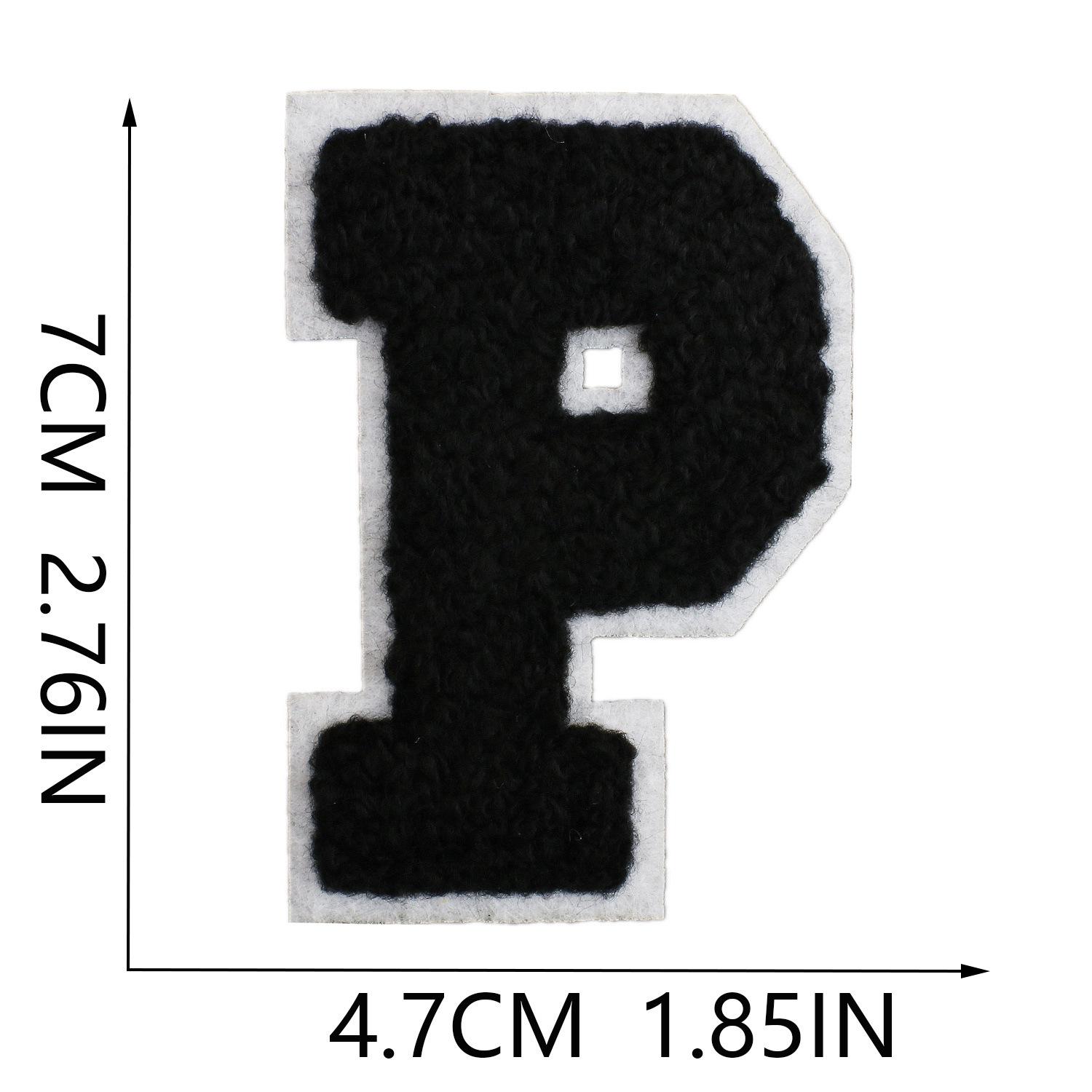 

Рычащий Небо Шенилловый Патч с Буквой: 7 см Белый фон и черные буквы A-Z, Термонаклейка для украшения сумки