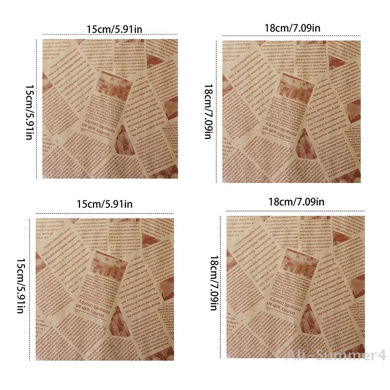 50/100pcs Oil-Proof Paper For Wrapping Sandwich Packaging Burger Bread Fried Food Fryer Air Baking Paper Plate Mat Accessories