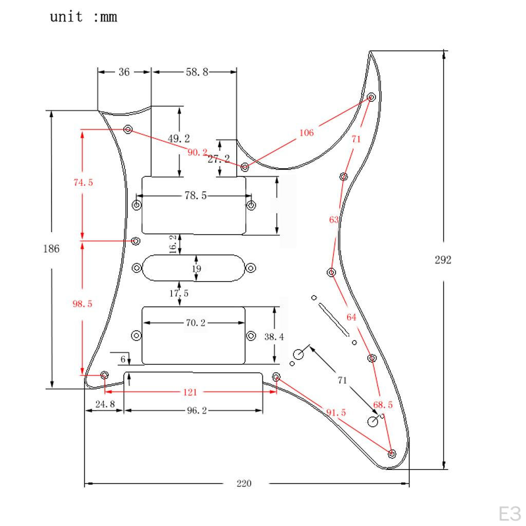 HSH E-Gitarren Schlagbrett Kratzschutz für ST Teile