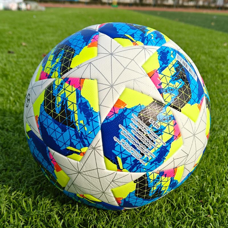 Thickened Pu Champions League Football Adult Student Training Match Ball No. 5 Machine Sticker Ball