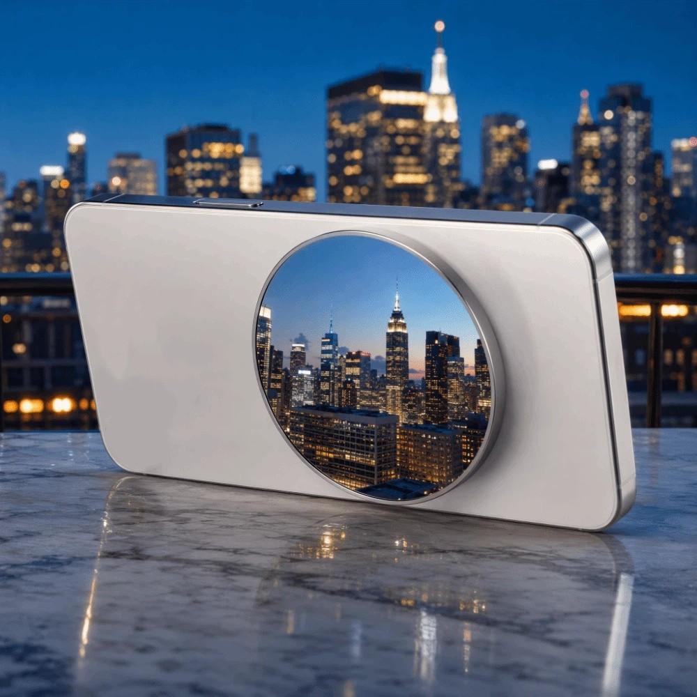 Tragbarer magnetischer Handy-Rückseiten-Selfie-Spiegel, runder Reise-Spiegel, reflektierend, für Streaming