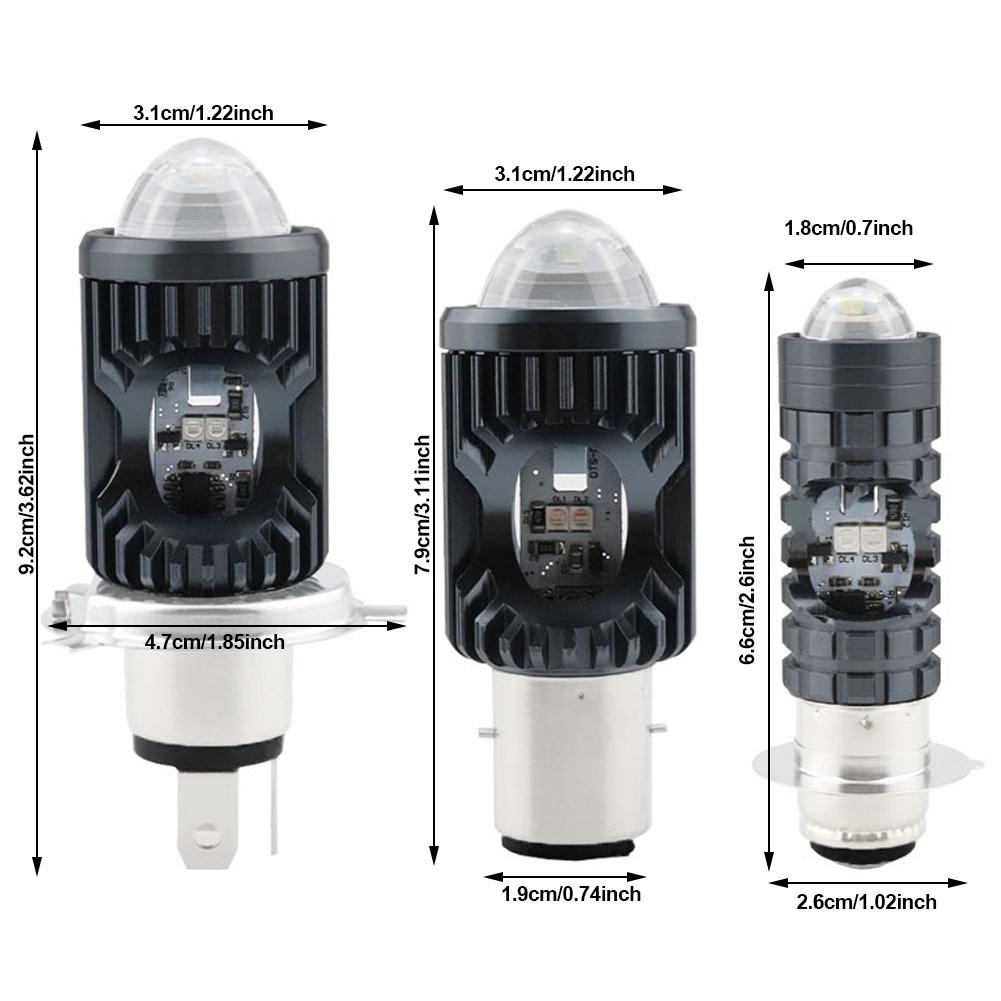 Motorcycle LED Headlight 3030 Chips Strobe Flash Beam Scooter Motorbike H4 BA20D PX15D Headlamp Headlight Bulbs