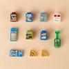 City Food Building Blocks Character Accessories Printing Set Fish Mushroom Fruit Burger Refrigerator Hot Dog Pizza Basin Toy