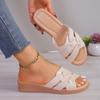 Fashion 2024 New Fashion Solid Color Women's Thick-soled Beach Slippers New Summer Flat Heel Slippers Sandals Women's Casual Slippers