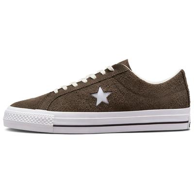 One Star Pro Pro Non-Slip and Abrasion Resistant Low-Top Board Shoes Unisex Brown and White