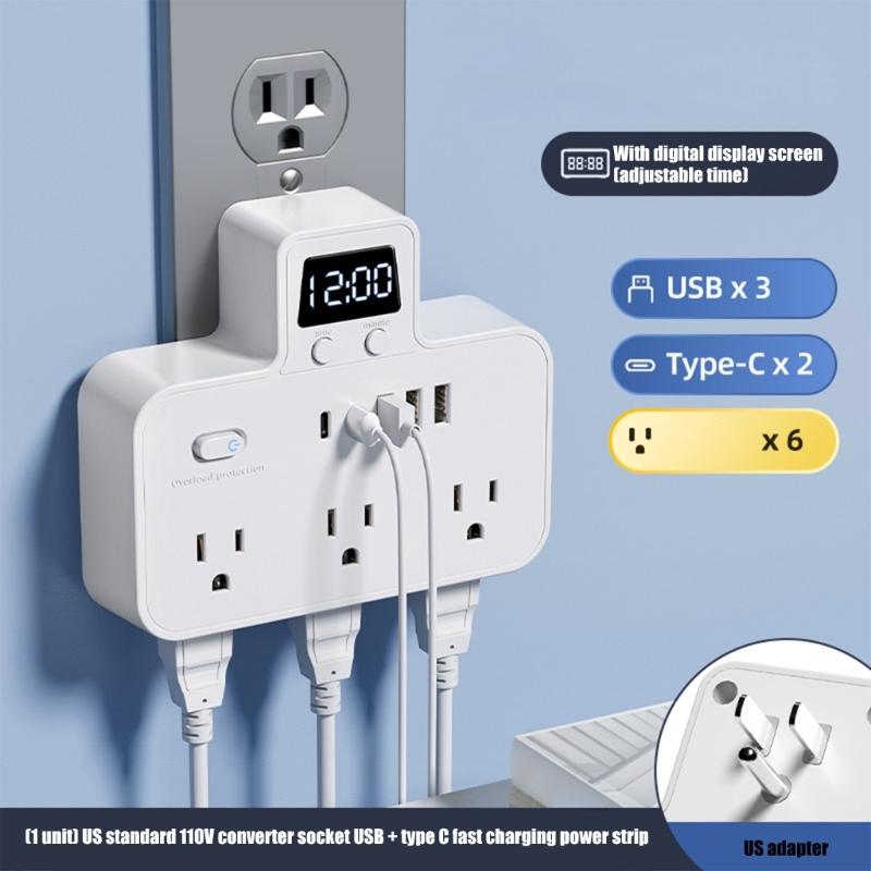 Multiple Outlet Extenders Two USB C Ports Advanced Charging System Power Guards Easy to Carry for International Journey