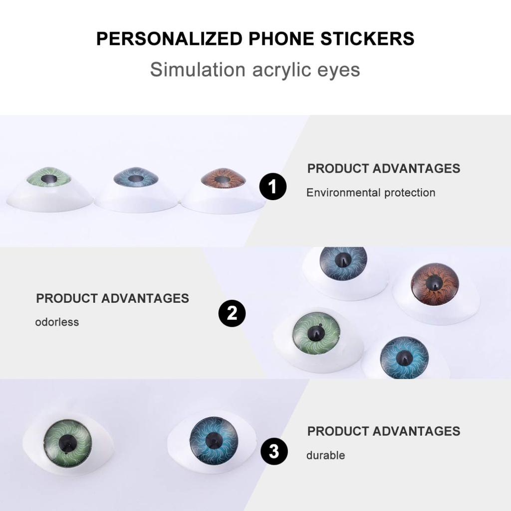 Iplusmile 20 buc Ochi de Păpușă, Globuri Oculare 3D Rotunde și Semirotunde, 23mm (Culori mixte), pentru proiecte DIY de Halloween