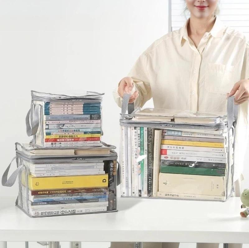 Faltbare Transparente Wasserdichte Buchbox Studentenwohnheim Klassenzimmer Haushalt Buch Aufbewahrungsbox