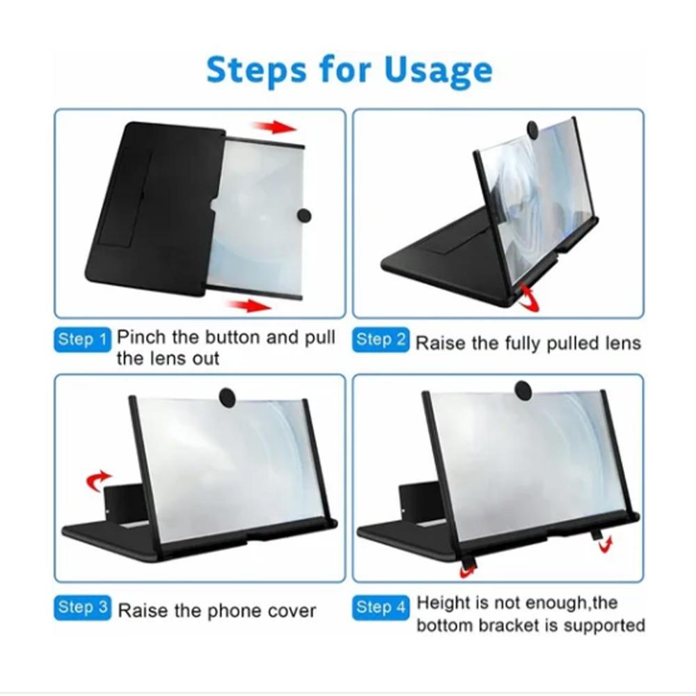 14 Inch Cell Phone Screen Amplifier Pull Out Design Portable Universal Enlarger Binge-watching