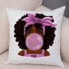 Cute Cartoon Girl Pillowcase Sofa Cushion Cover Home Children's Room Decoration