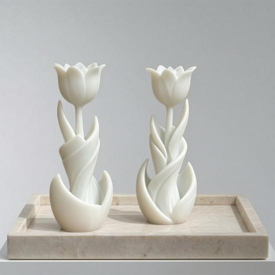 3D Printed Tulips Figurines Flowers Decor Single Tulip Bouquet Ornaments Mother's Day Tulip Gifts for Women On Anniversary Wedding Christmas