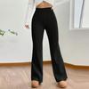 Women's Casual Fashion Solid Color Elastic Waist Drawstring Workwear Wide Leg Pants With Pockets