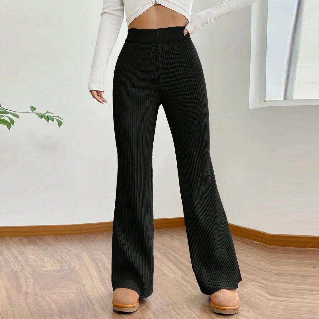 Women's Casual Fashion Solid Color Elastic Waist Drawstring Workwear Wide Leg Pants With Pockets
