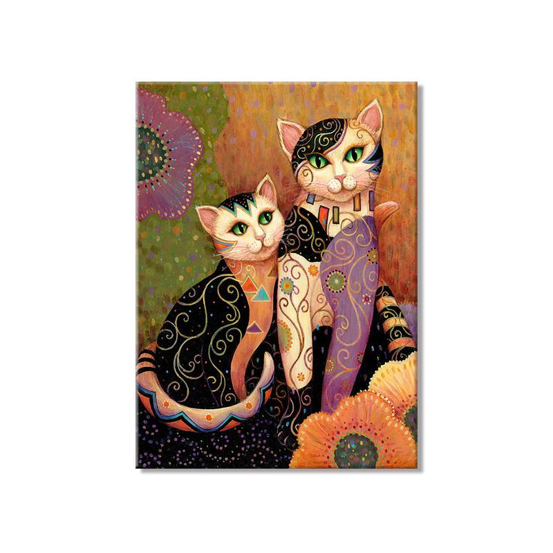 Gustav Klimt Famous Art Works Cat Canvas Posters and Prints Retro Animal Wall Art Pictures for Living Room Kids Room Decoration