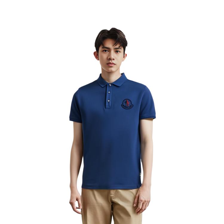 Moncler SS22 Polo Shirts Men's Blue Moderate H10918A0000484556793