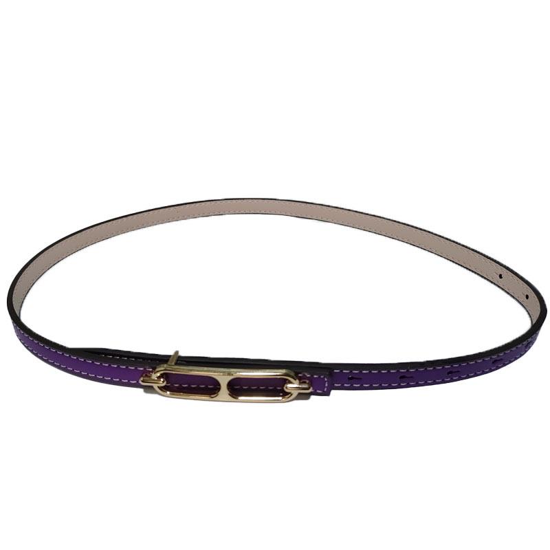 Echtes Leder Damen Schmal Europäisch Amerikanisch Mode Gürtel mit Dekorativem Legierungs Schnalle