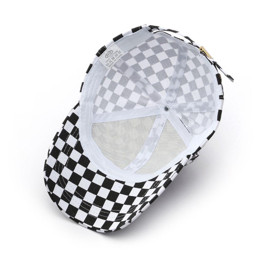 Solid Color Sun Protection Lattice Korean Sun Hat Women Baseball Caps Sports Checker Caps Grid