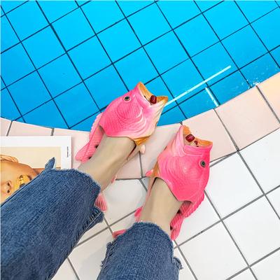 Mutter und Baby Badeschuhe Designerschuhe Kind lustige Fisch Pantoletten Familie große Größe 24-47 Indoor Ballerinas Kleinkind