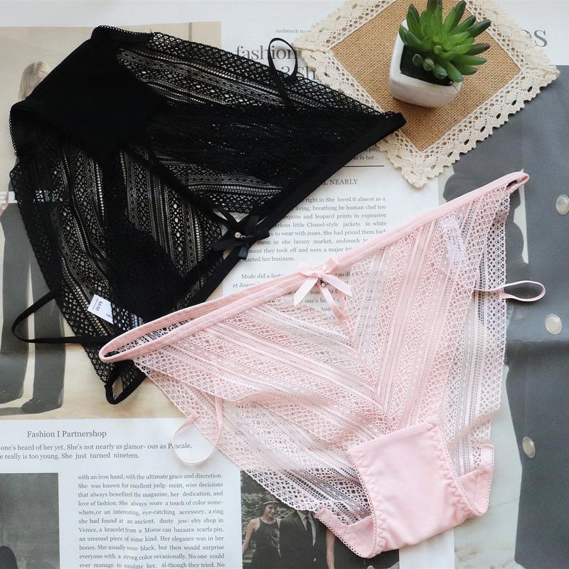 Lace-up Underwear Fashion Lace Women Hollow Thin Belt Sexy Panties Women Low-rise Breathable Women's Briefs