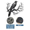 1pc Metal Piece Raven On Tree Branch Metal Wall Art, Black Silhouette Bird Decor, Durable Iron Wall Decoration