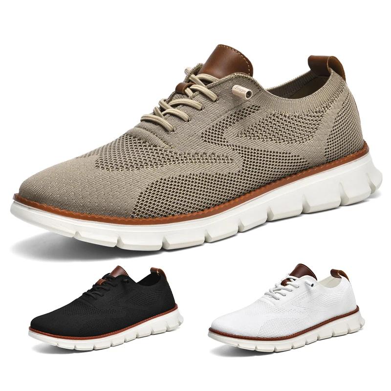 

2025 New Men s Breathable Mesh Sneakers Lightweight Comfortable Casual Shoes Fashion Running Sport Shoes 40 білий