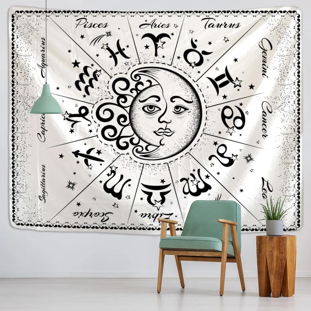Celestial Sun and Moon Tapestry  Mystical Art for Living Room Decor Boho Style Enhance Your Space with Cosmic Vibes