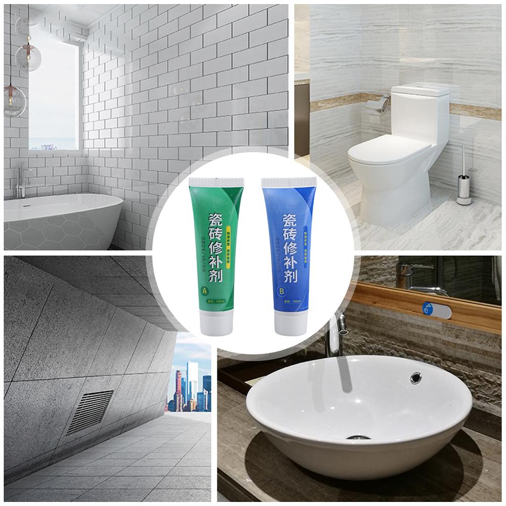 Zestaw do naprawy płytek Ceramiczne Płytki Podłogowe Toaleta Umywalka Klej Naprawczy Ceramiczna Pasta Naprawcza do Pęknięć Dziur Odprysków Rys Zarysowań Wgnieceń