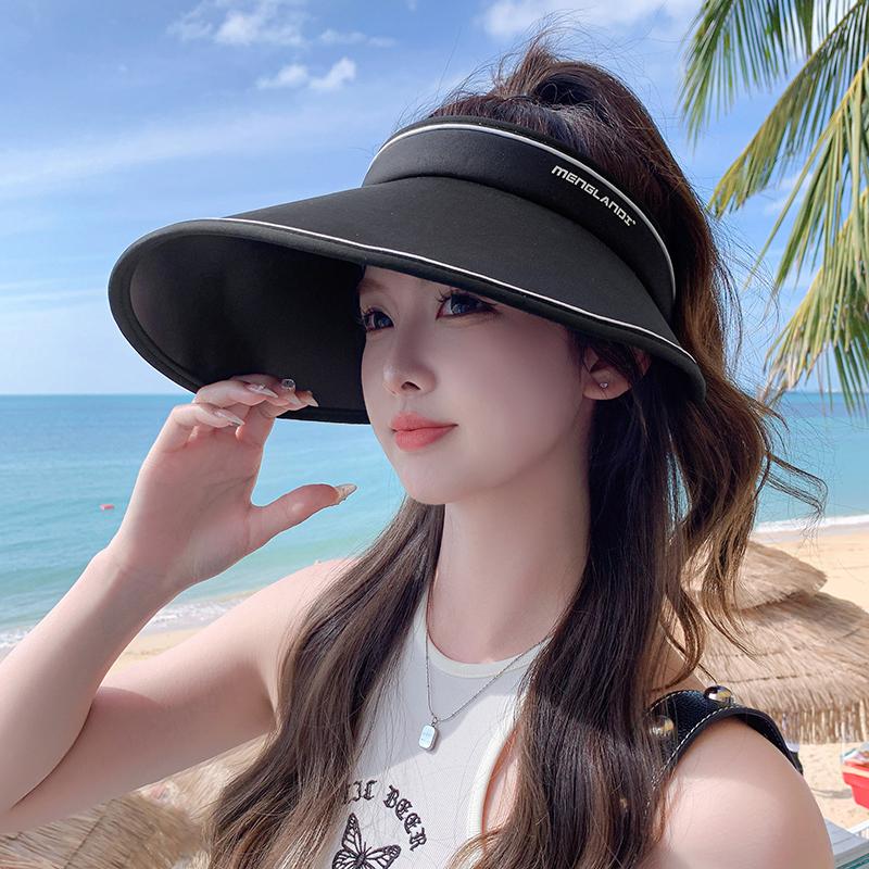Hat female empty top sun protection hat travel summer UV protection cycling vacation seaside sun hat female