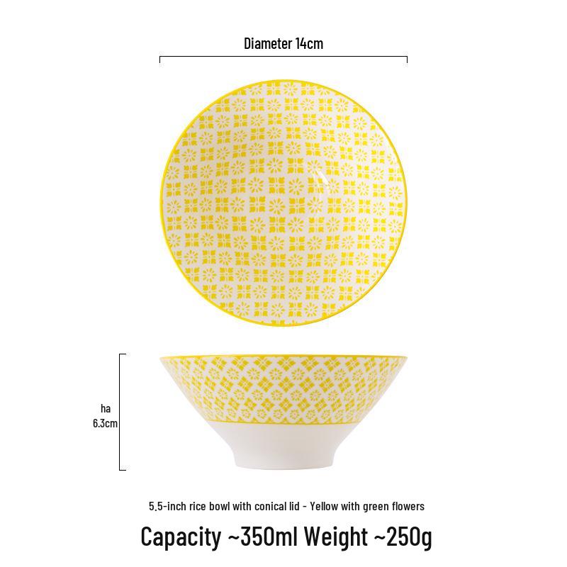 5.5-Inch Nordic Ceramic Bowl for Soup, Dessert, Ice Cream, and Rice