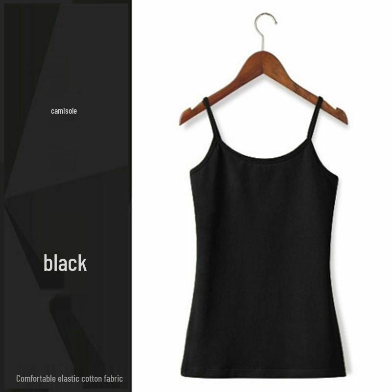Женская весенне-летняя хлопковая облегающая майка-камисоль - Сексуальная тонкая базовая майка M (80-100 jin)