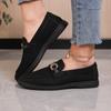 Large Suede Loafers Women's Fall New Metallic Comfortable Soft-soled Single Shoes