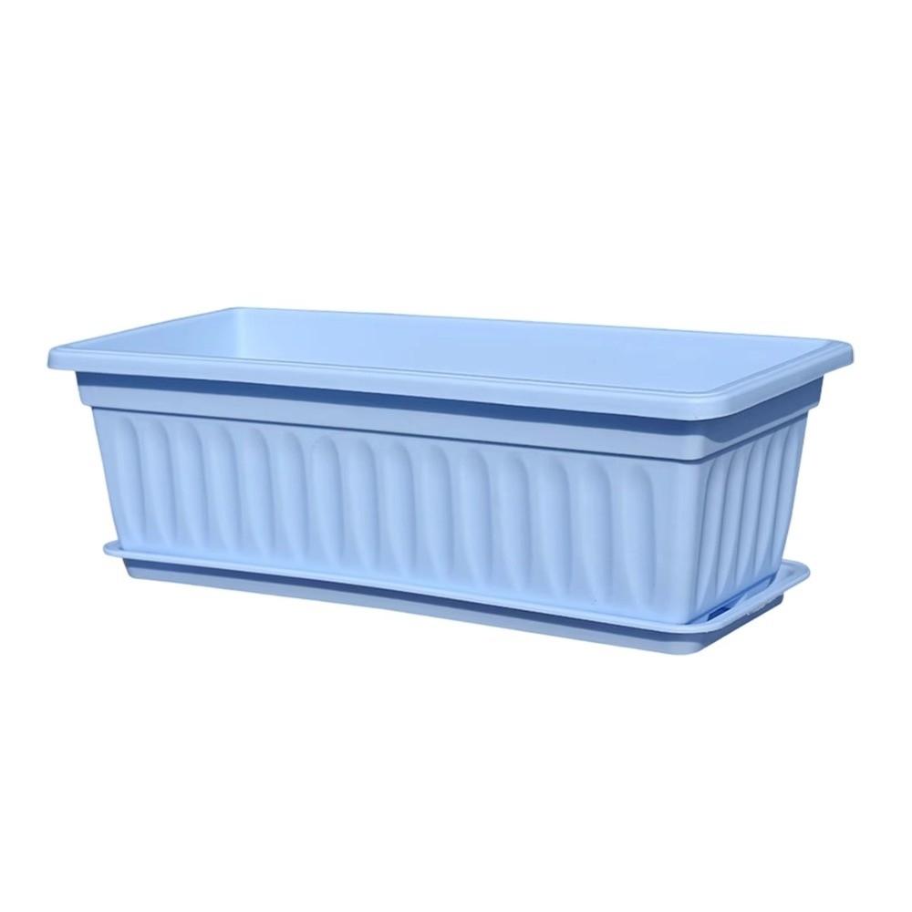 Plastic Rectangular Flower Pot With Tray Vegetable Planting Container Quality Plant Pot  Home