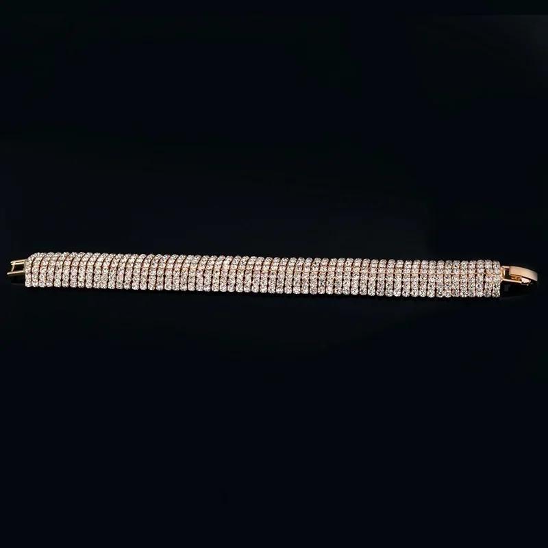 Women Summer Fashion Charm Crystal Rhinestone Cuff Bracelet Bangle Jewelry Gift Hot Sale Accessories Creative Birthday Gifts