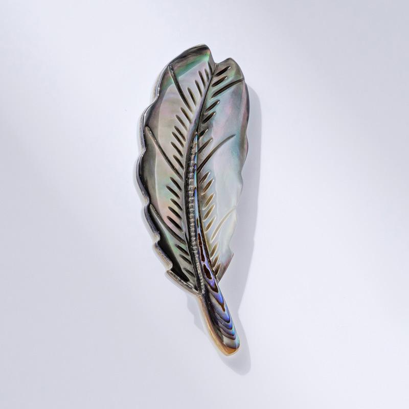 Bo Xin Yun Natural Abalone Shell Feather Brooch - Exquisite Retro Corsage Gift